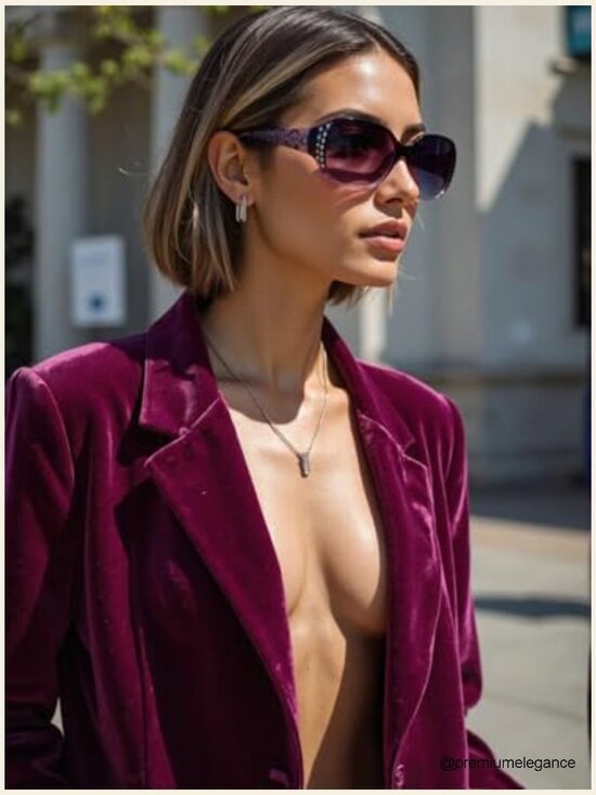 Wrap Around Rhinestone Oval Sunglasses UV400 Polarized main image 7